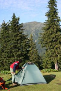 Camping near Bârcaciu Hut