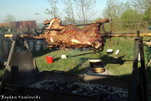 Meat on a spit