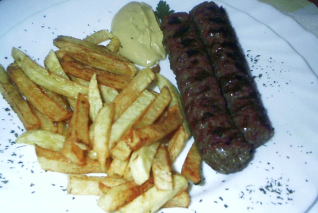 Mici with chips