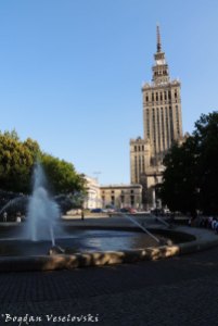 Fountain & North view of the Palace of Culture and Science, Warsaw