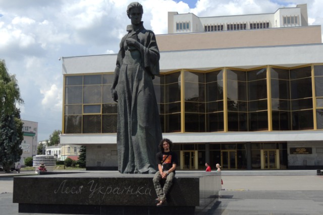 Monument to Lesia Ukrainka, Theatre Square, Lutsk