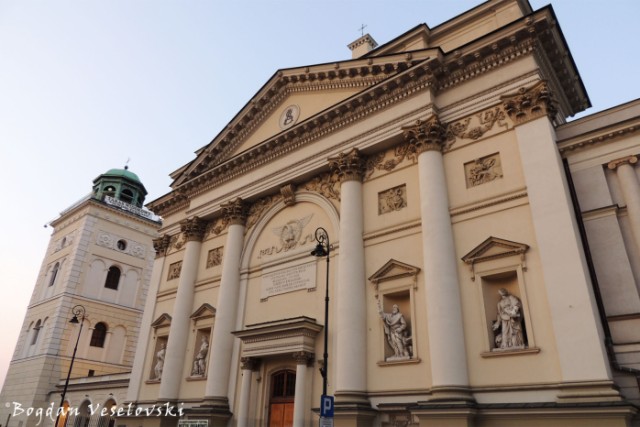 Neoclassical facade of St. Anne's Church, Warsaw (Kościół św. Anny)