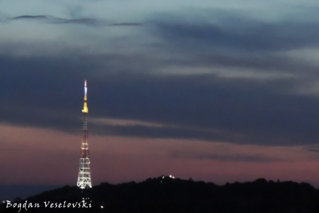 Lviv TV tower by night