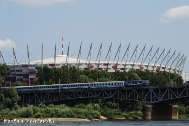 Railway bridge & National Stadium, Warsaw