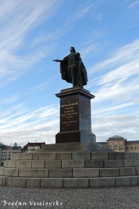 Gustav III at Skeppsbron, Stockholm by Johan Tobias Sergel