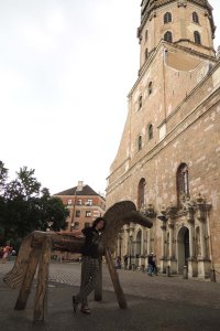 Wooden horse in front of St. Peter's Church, Riga