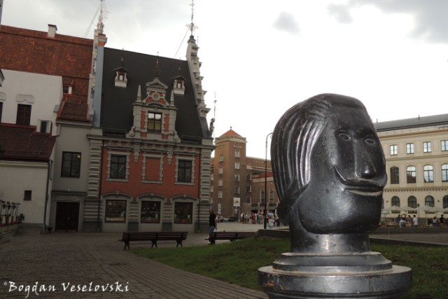Black head near the House of the Blackheads, Riga