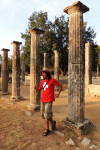 Palaestra's columns at Olympia