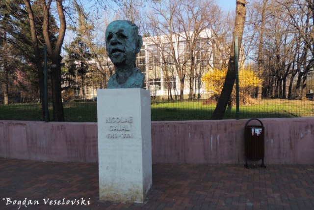 Monument to Nicolae Cajal by sculpt. Dragoș Cătălin Munteanu, in front of the Institute of Virology, Bucharest