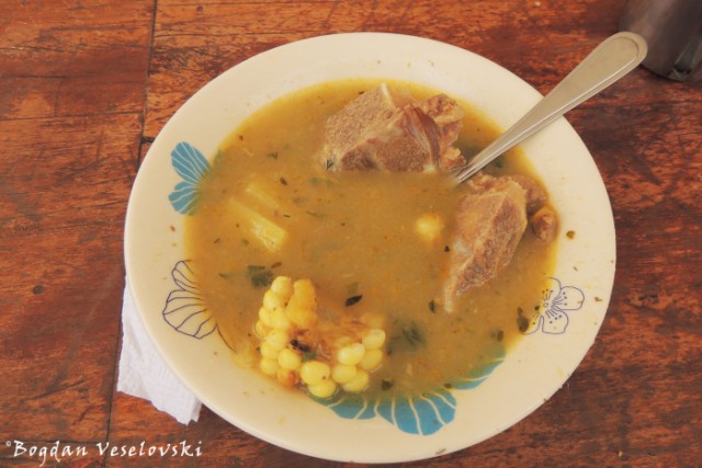 Corn soup with beef