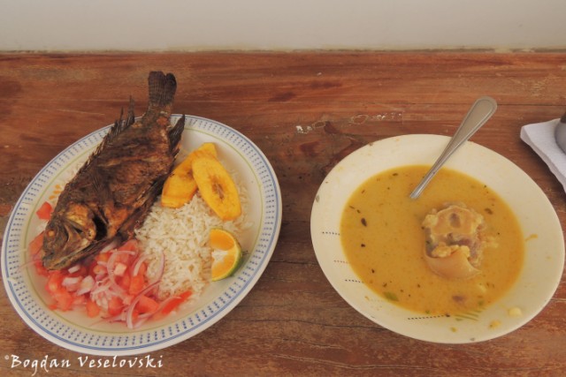 Fish with rice & soup