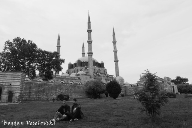 Selimiye Mosque in black and white